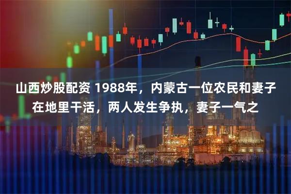 山西炒股配资 1988年，内蒙古一位农民和妻子在地里干活，两人发生争执，妻子一气之